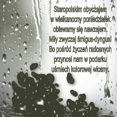 Kartka z serduszkami i życzeniami na Poniedziałek Wielkanocny